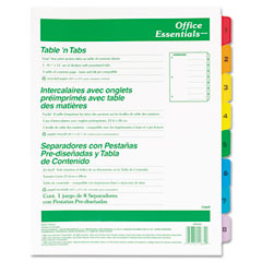 Separadores avery 11669 0ffice essentials 8 divisiones