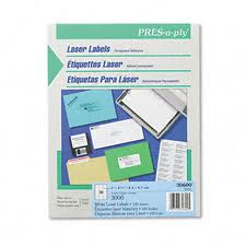 Etiquetas para impresora pres-a-ply 30600 laser 1x2 5/8 c/30