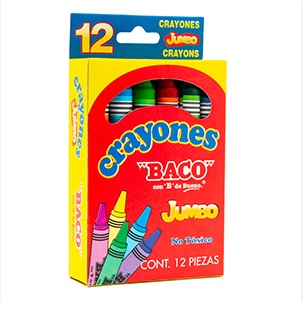 Colores de cera baco jumbo c/12