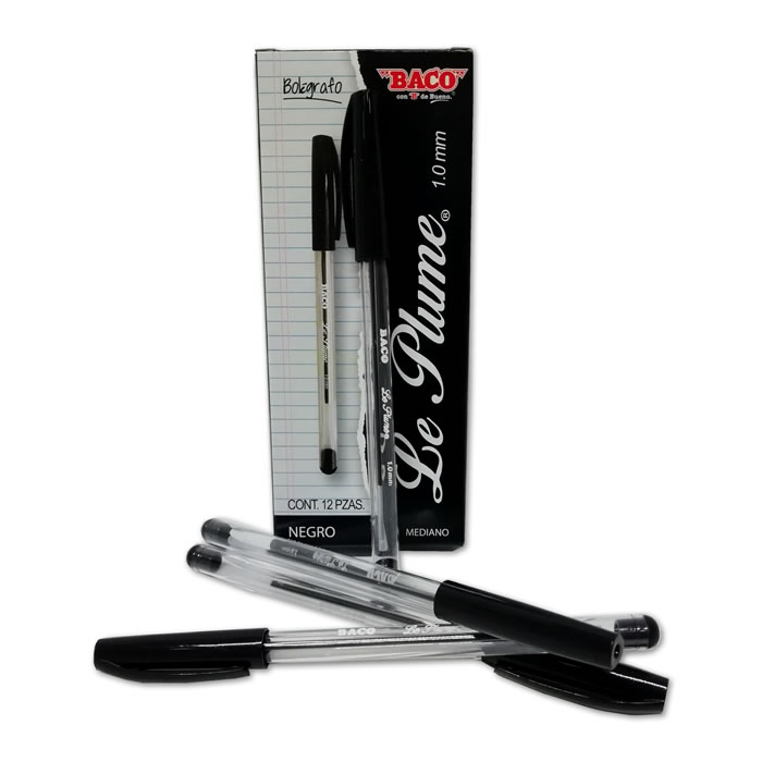 Boligrafos baco le plume punto mediano 1.0mm negro