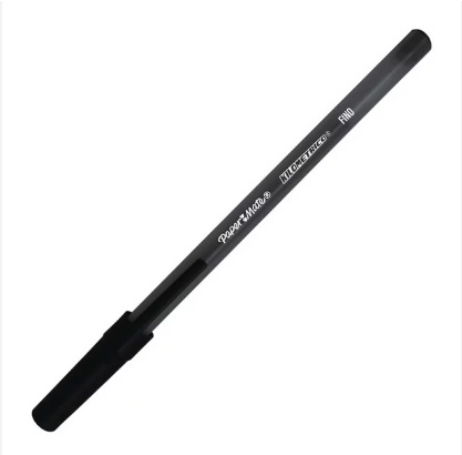 Boligrafo fino papermate kilometrico economico negro