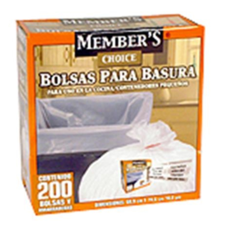 Bolsas para basura members choice 60.9x74.6 50 lts c/200 bla