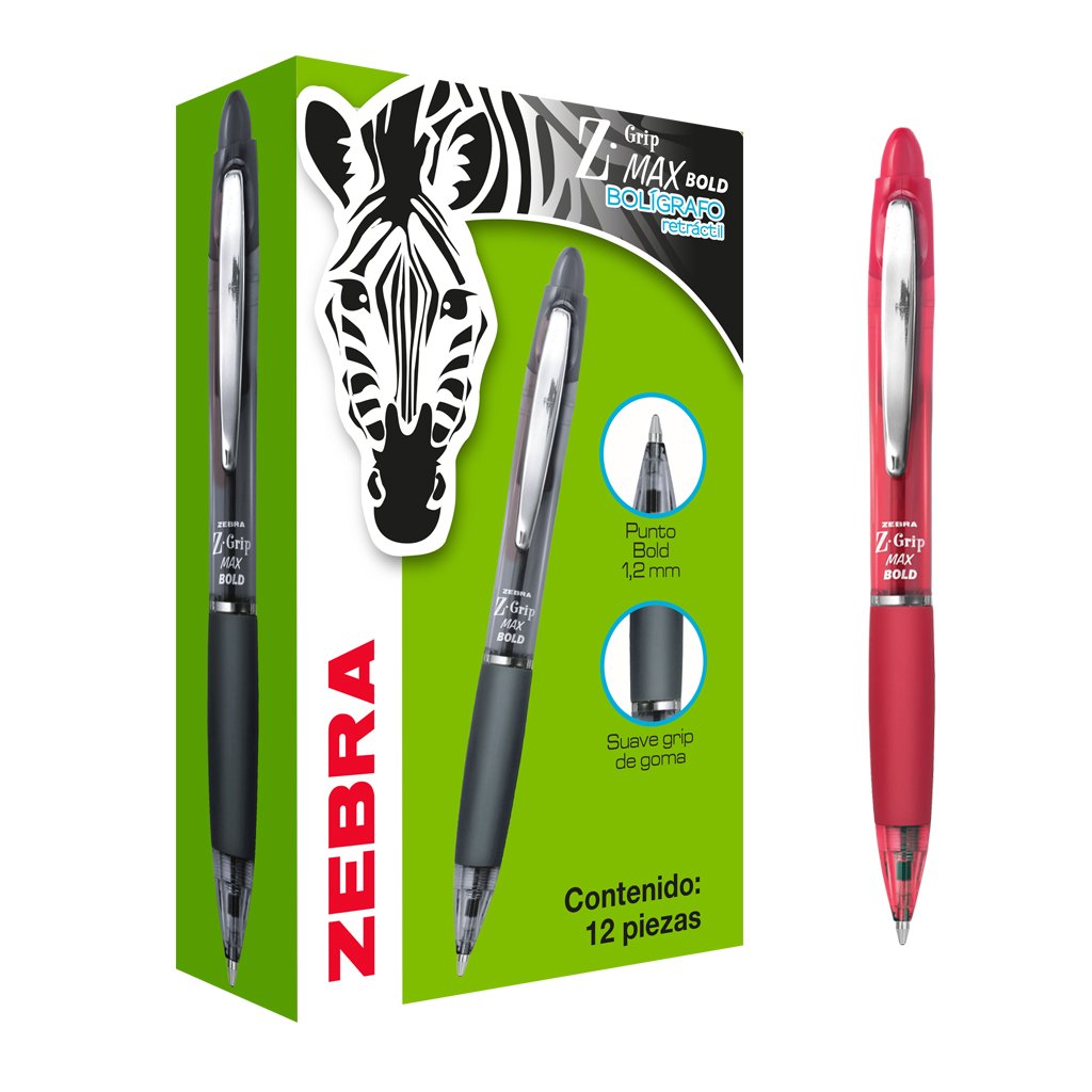 Boligrafos de tinta liquida zebra 8906 z-grip max rojo