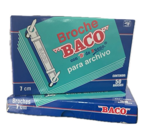 Broches baco para archivo 7 cms azul  c/50