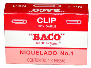 Clips baco no.1 niquelado c/100