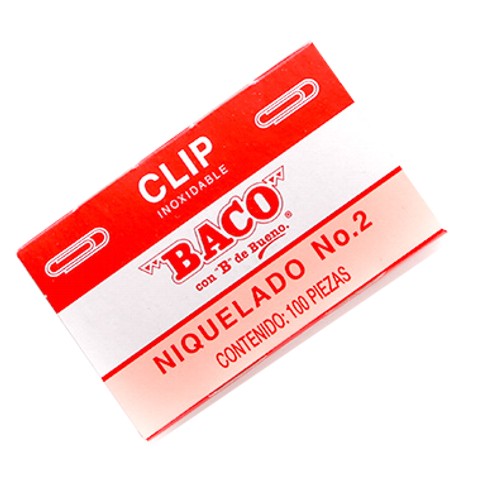 Clip baco no. 2 niquelado c/100