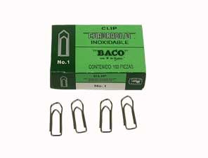 Clips baco no.1 cuadradito c/100