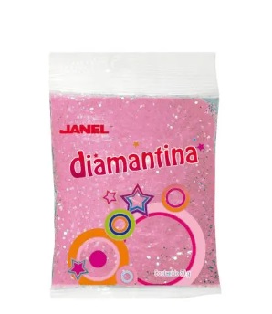 Diamantina janel fino  hc15 50grs rosa pastel