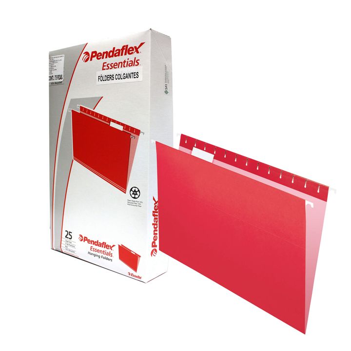 Folders colgantes pendaflex t/oficio rojo c/25