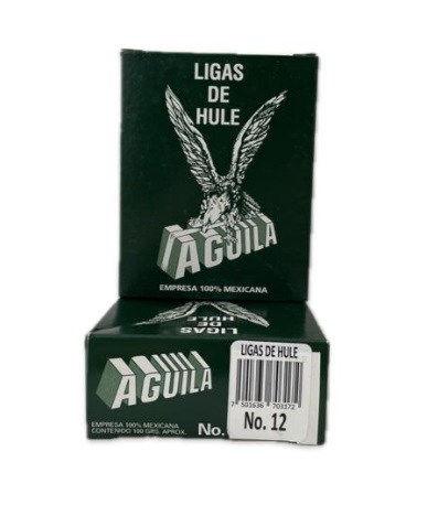 Ligas aguila no. 12 caja c/100 grs