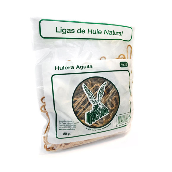 Ligas aguila no. 18 bolsa c/100 grs