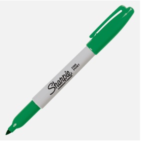 Marcador permanente sharpie punto fino verde