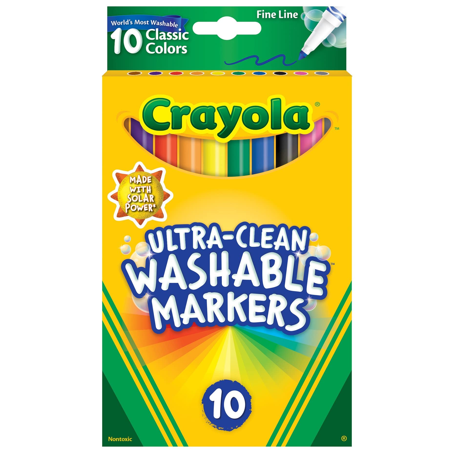 Marcadores crayola lavables delgados c/10