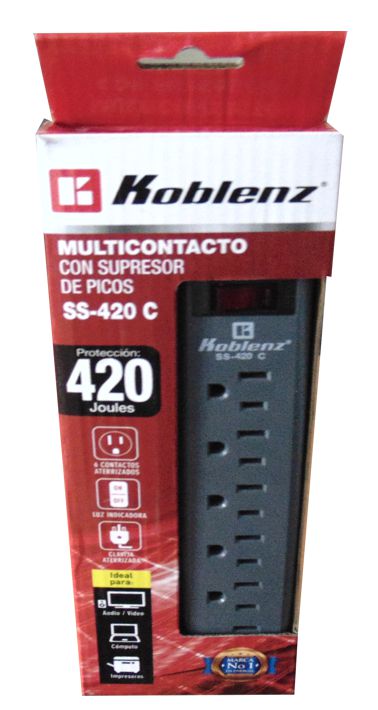 Supresor de picos koblenz ss420c 6 contactos