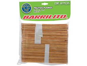 Palitos de madera planos barrilito  pm004 c/30