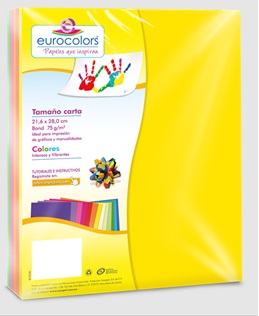 Papel cortado eurocolor carta arcoiris neon c/100