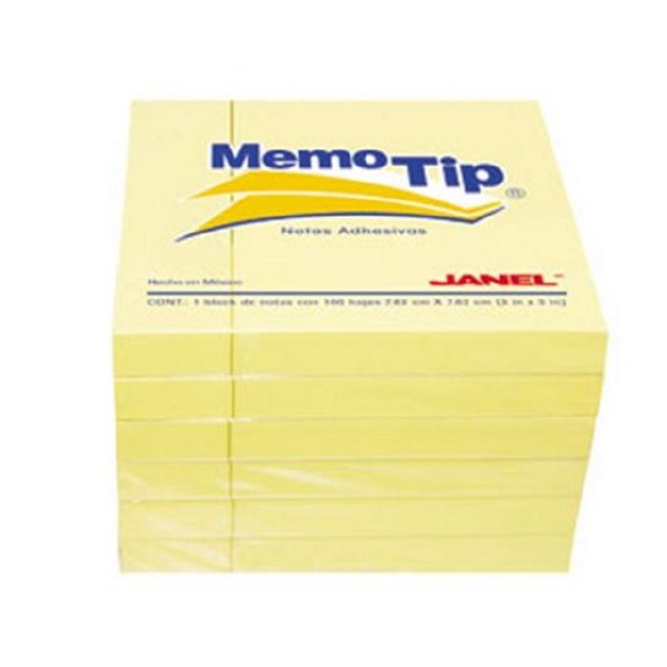 Papeletas janel memotip 54 3x3 amarillo c/100