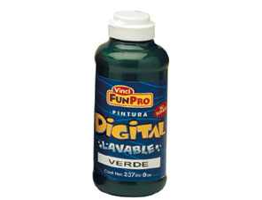 Pintura vinci para dedos  verde 237ml