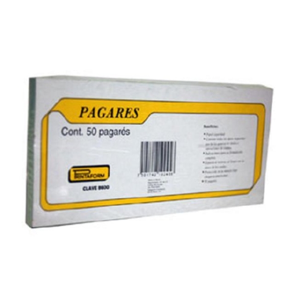 Formas impresas printaform 8600 pagare c/50 hjs verde