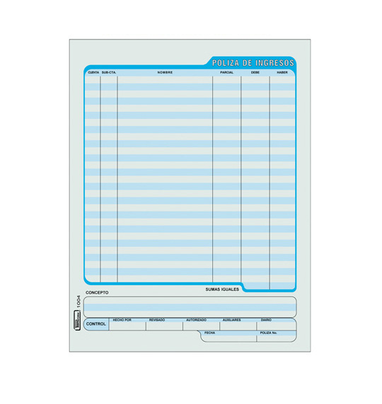 Euroformas block de poliza de ingresos t/carta 50hojas