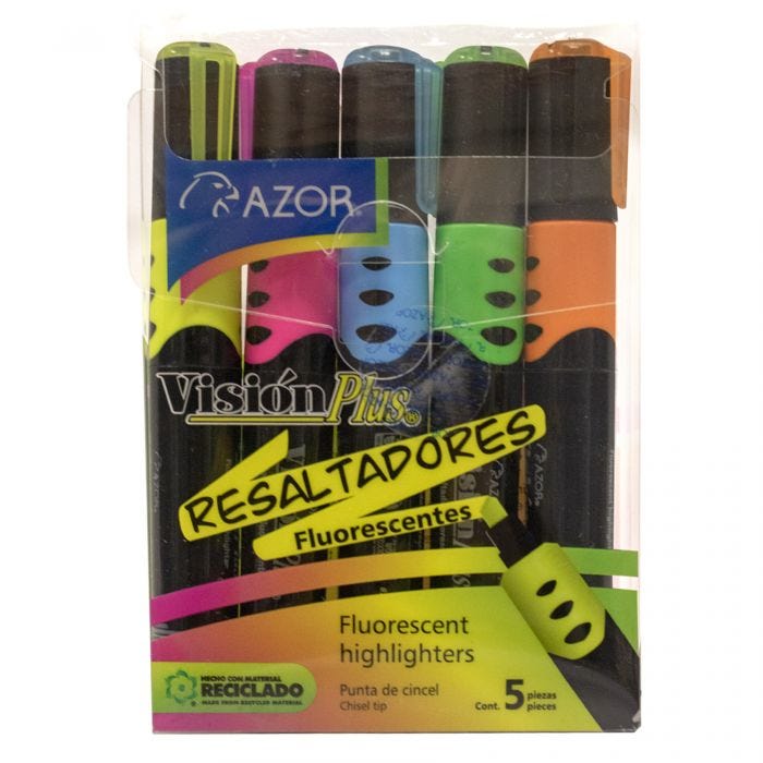 Resaltador vision plus 2625 c/5 colores