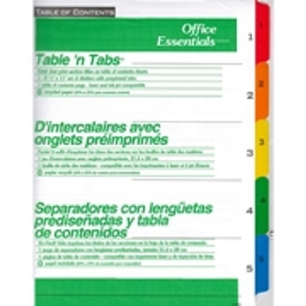 Separadores avery 11667 0ffice essentials 5 divisiones