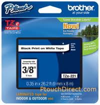 Cintas p/demo brother tze221 negro/blanco 9mm