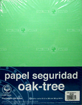 Papeles seguridad oak tree verde carta c/250